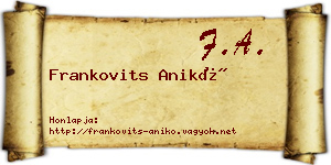 Frankovits Anikó névjegykártya
